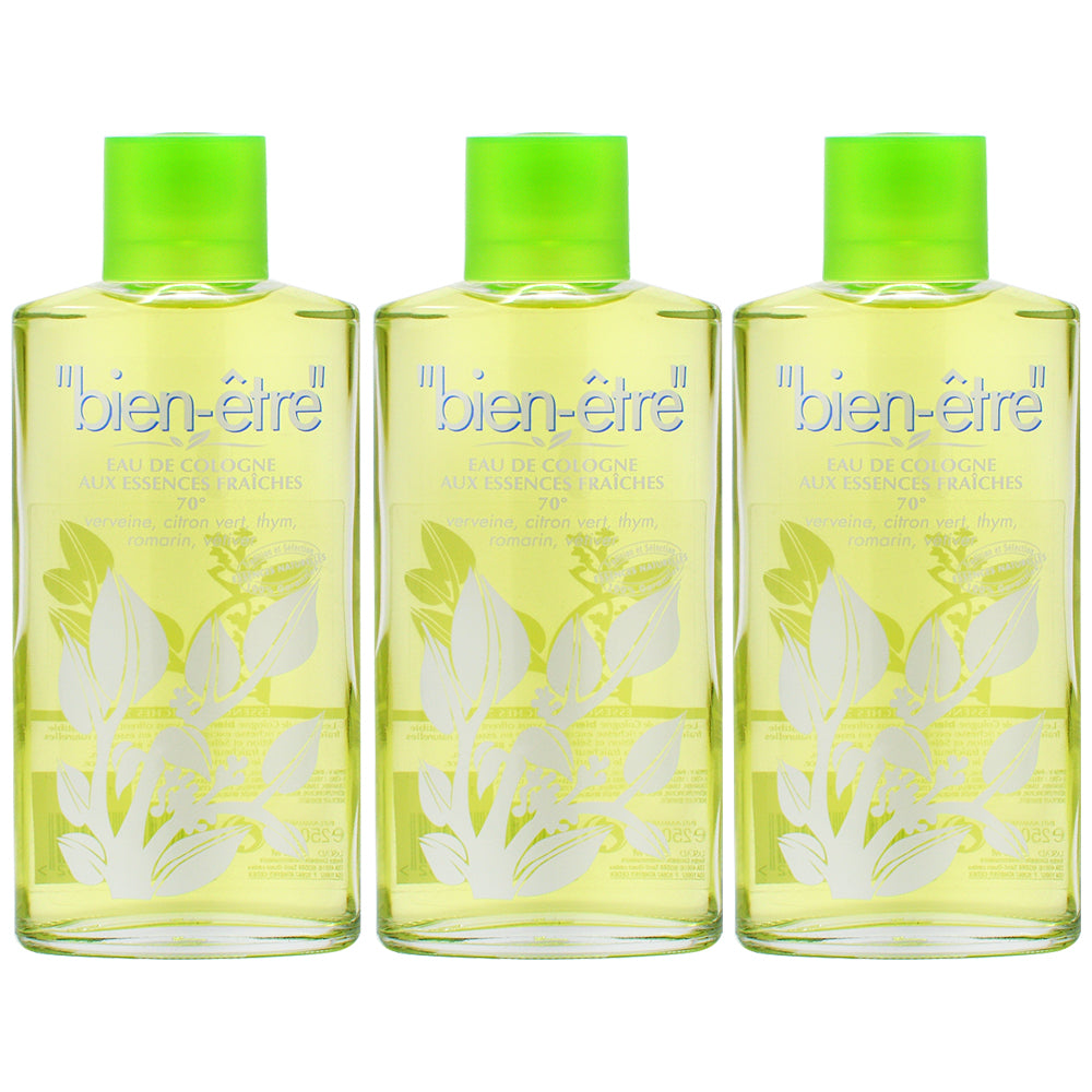 BIEN-ETRE Eau De Cologne Aux Essences Fraiches 250ml (Pack of 3)