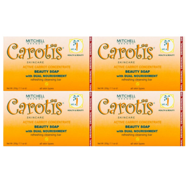 Carotis Beauty Soap for Dual Nourishment Active Carrot Concentrate 200g {4 Pack}