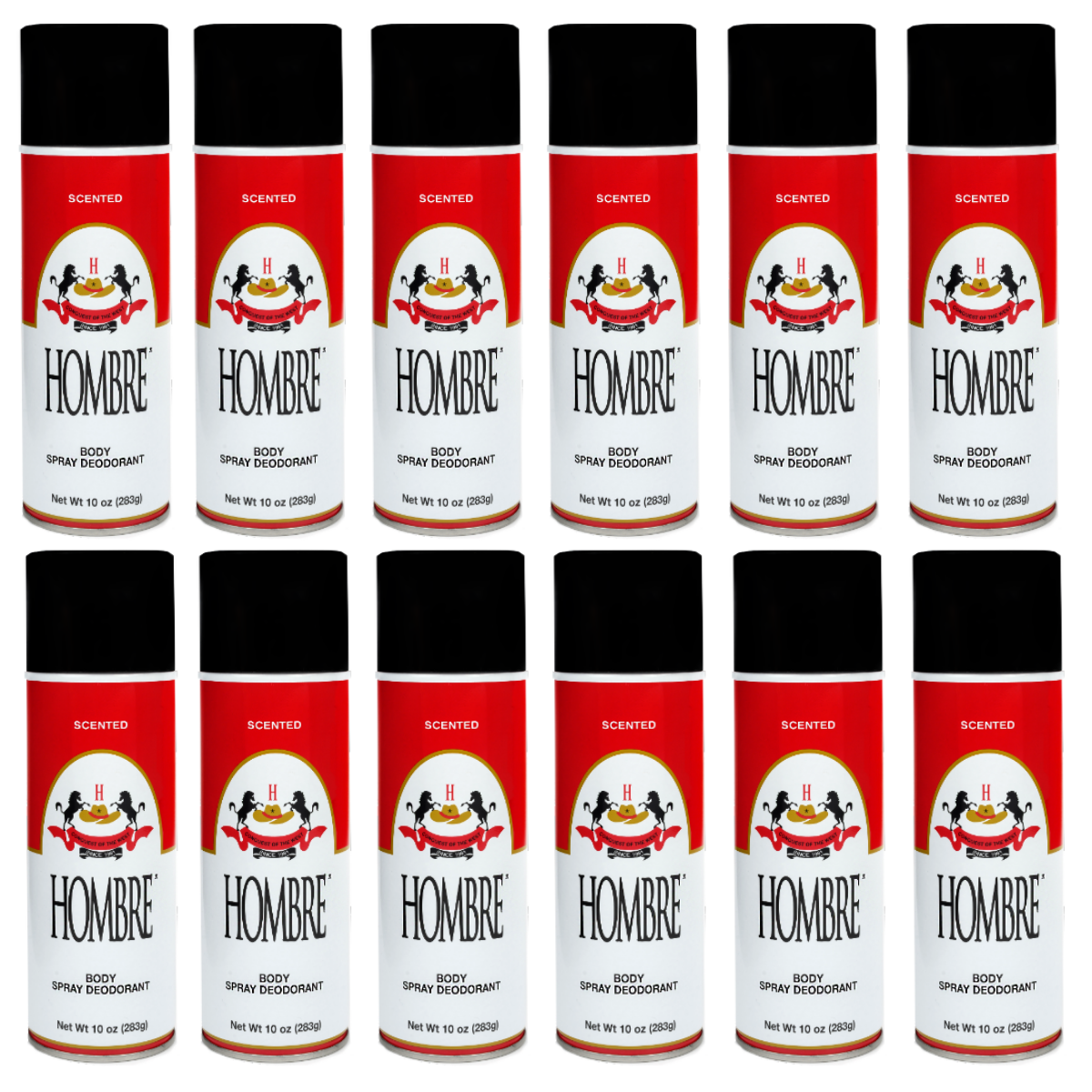Hombre Red Body Spray Deodorant (12 Pack)