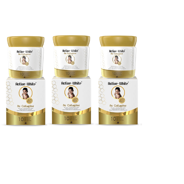 ACTIVE WHITE ANTI AGE CLARIFYING BODY CREAM WITH COLLAGEN LOT OF 3. 120ML