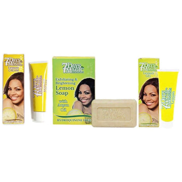 7 Days Magic Exfoliating Lemon Cream 50ml, Gel 50ml, Soap With Argan Oil 75g