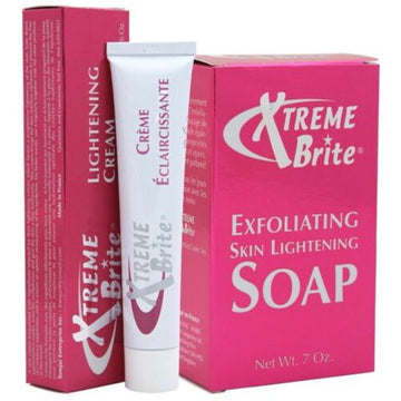 Xtreme Brite Lightening Cream 1oz + Xtreme Brite Exfoliate Soap 7oz (Pack of 2)