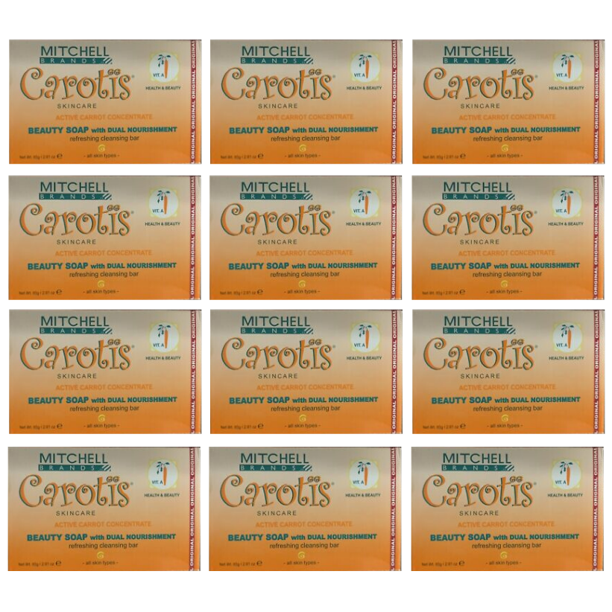 Carotis Beauty Soap With Dual Nourishment Carrot Concentrate 80g {12 PACK}