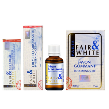 Fair & White Eclaircissant Brightening Serum, Gel Creme, Soap, Whitening Cream