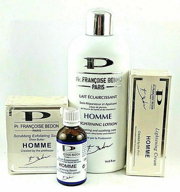 Pr. Francoise Bedon Homme Lightening Lotion, Soap,Serum and Tube Cream