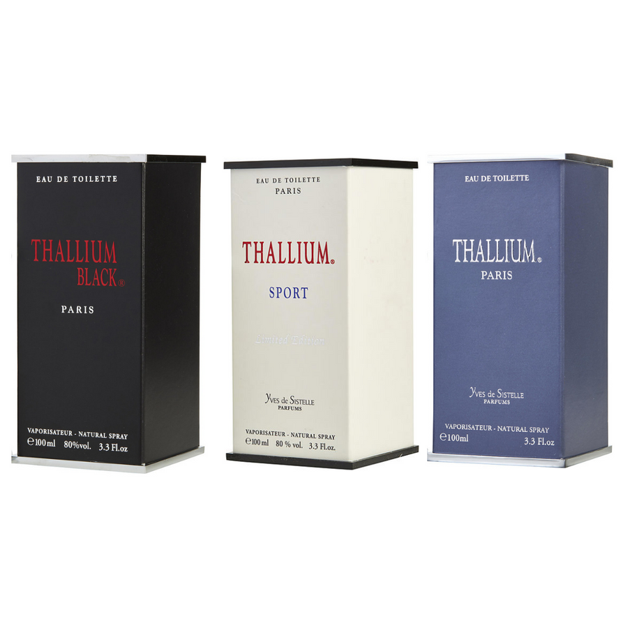 Thallium Men Set of 3 - Sport + Original + Black  EDT Spray 3.3oz
