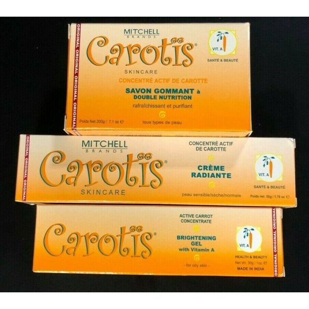 Carotis Skincare Brightening Carrot Cream 50g + Brightening Gel + Savon Gommant