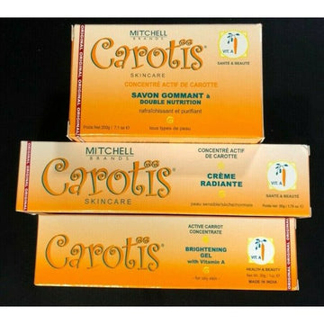 Carotis Skincare Brightening Carrot Cream 50g + Brightening Gel + Savon Gommant