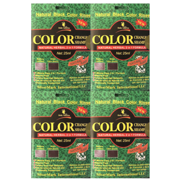 Deity America Hair Color Change Shampoo Natural Herbal 2 in 1 Formula 25ml Packets (4 pack)