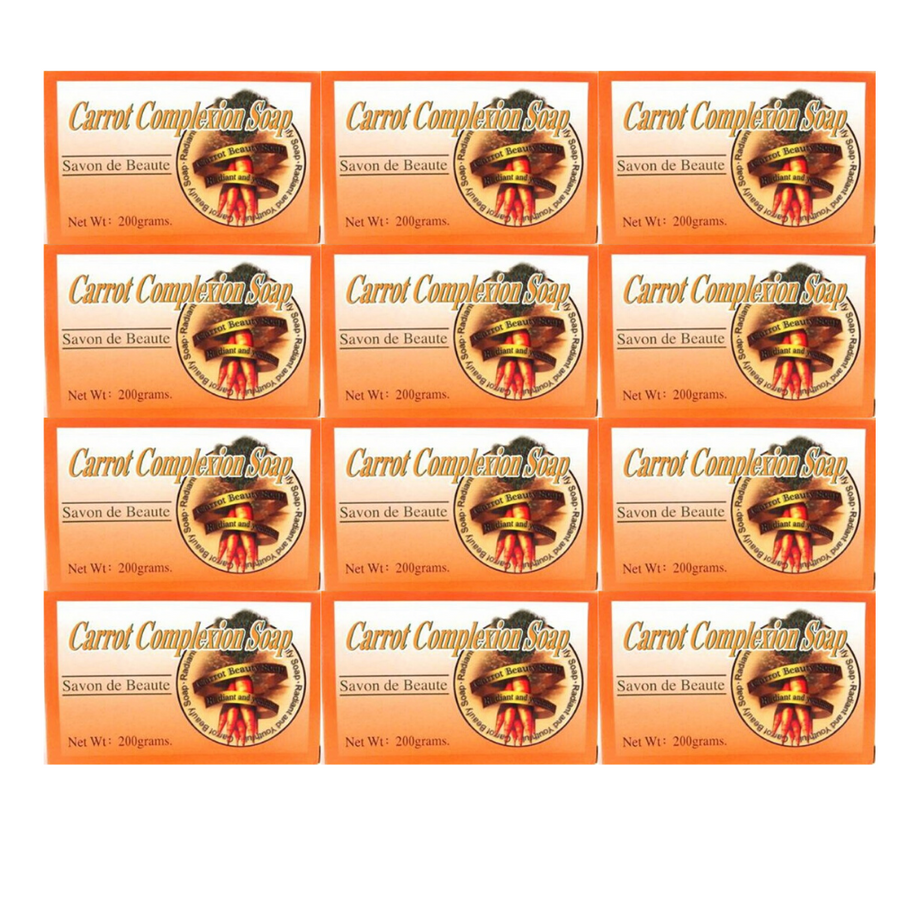 Carrot Complexion Soap Skin Tone Improvement w/ Carrot Oil (12 Pack)