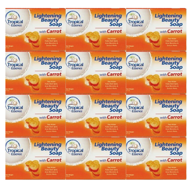 Tropical Essence Lightening Beauty Soaps with CARROT (1 Dozen)