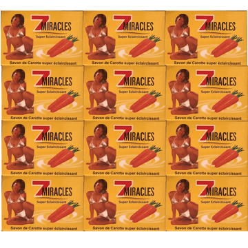 7 Miracles Carrot Soap Super SAVON Eclaircissant 3oz Each (12 Pack)
