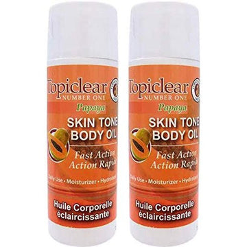 Topiclear Number One Papaya Skin Tone Body Oil Fast Action Daily Use Moisturizer