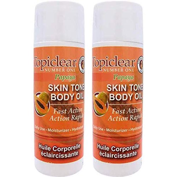 Topiclear Number One Papaya Skin Tone Body Oil Fast Action Daily Use Moisturizer