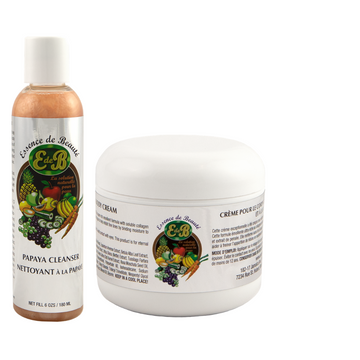 Essence de Beaute Collagen & Vitamin E Face & Body Cream 4oz + Papaya Cleanser 6oz