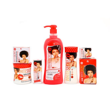 WHITE SECRET LOTION, SHOWER GEL, SERUM, CREAM, BSC, SOAP (RED), SOAP (WHITE)