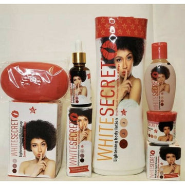 WHITE SECRET LOTION 500ml+ Oil 60ml+ 30g Face cream + 1oz serum +190g soap (5 Piece set)