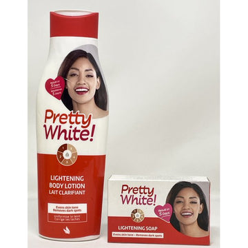 Pretty white lotion Removes dark spots 500 ml & soap 180g FREE SHIPPING