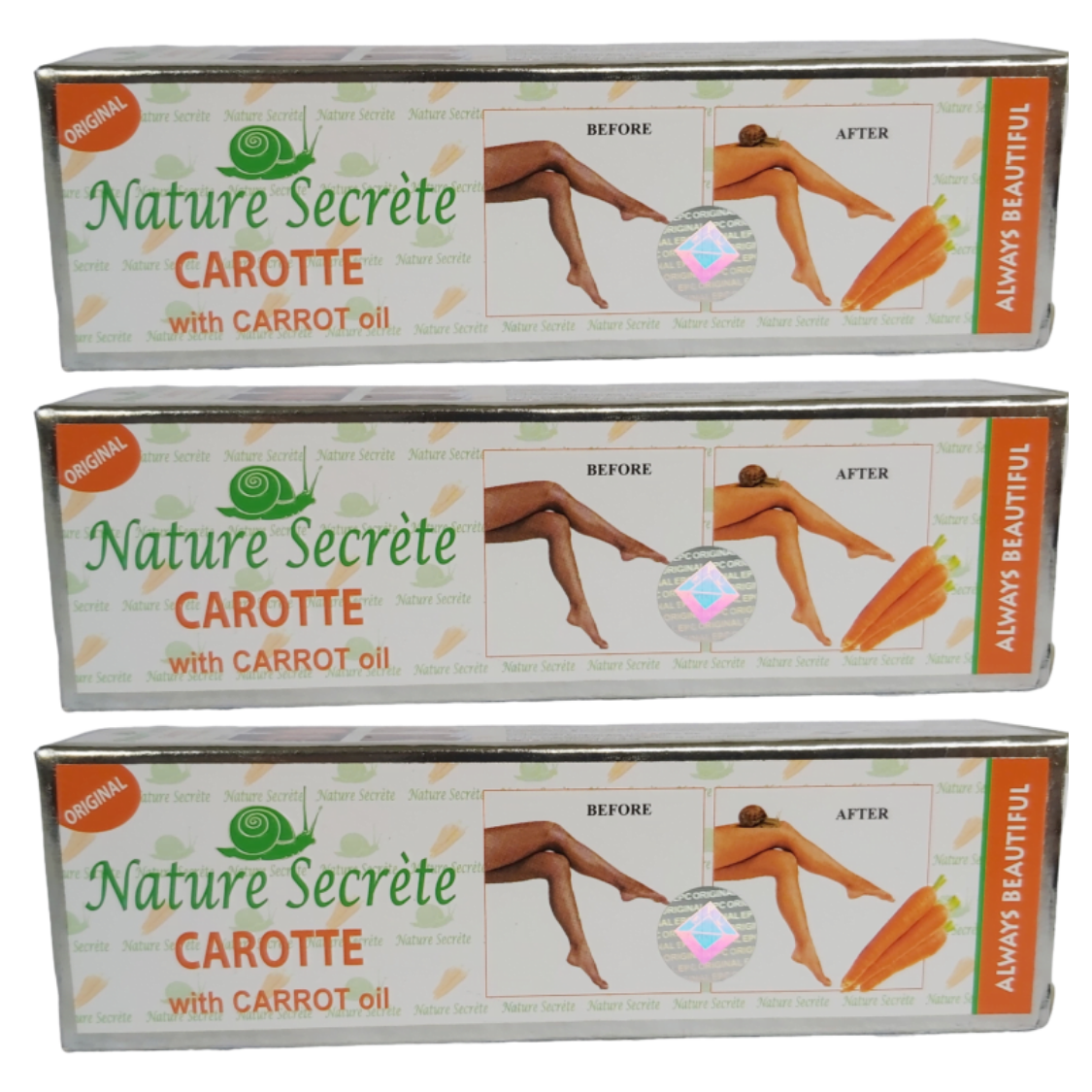 Nature Secret Carrot Oil Cream 50g Tube Brand New (Pack of 3)