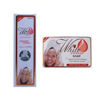 White Express Pack of 2 Bundle  Cream Tube and Soap
