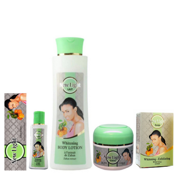 New Light Set ( Cream 300g, Lotion 400ml, Soap 7oz, oil 125ml, Cream 50ml)