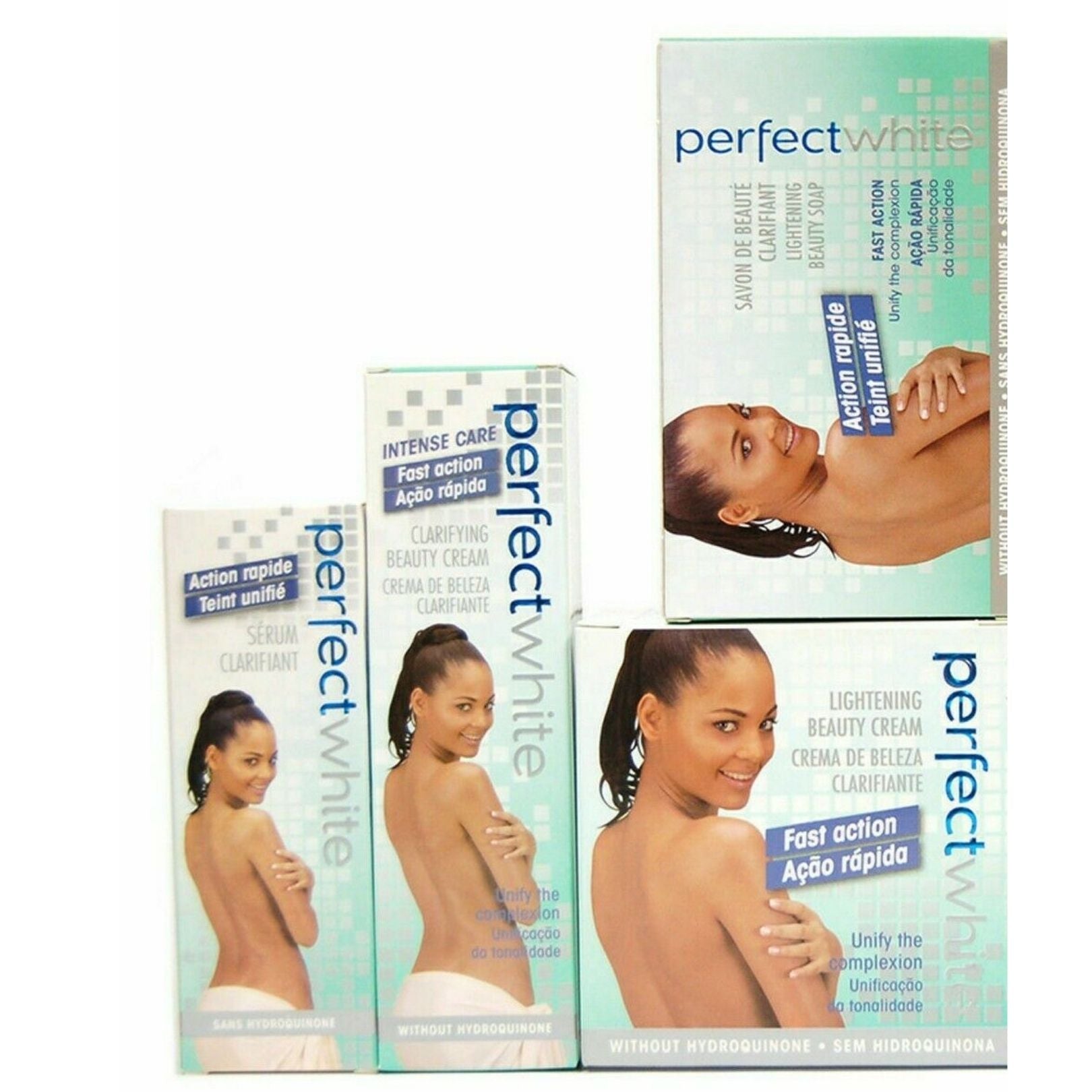 Perfect White Lightening Combo Set (Serum, Creme Oil, Soap and Cream Jar)