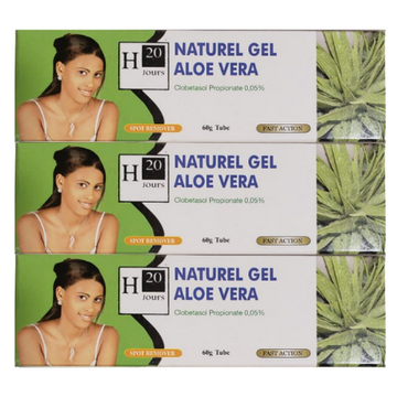 H20 Jours Natural Gel Aloe Vera 60g (Pack of 3)