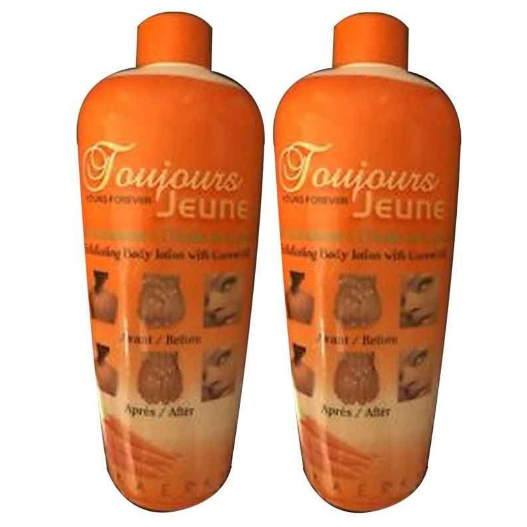 Toujours Jeune Exfoliating Carrot Body Lotion 500ml w/ Carrotte Oil (Pack of 2)