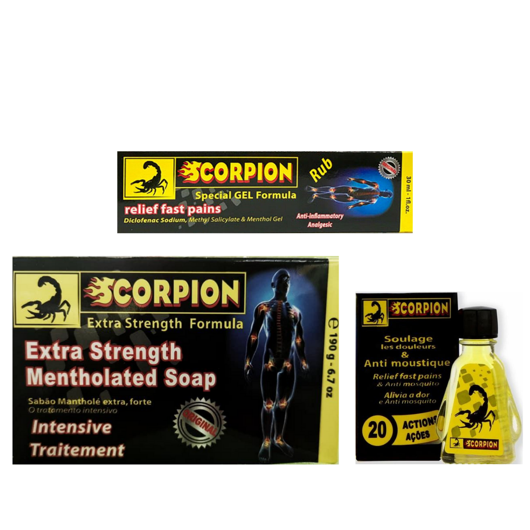 SCORPION Anti-Inflammatory Soap, Gel, Oil
