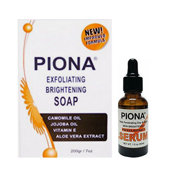 Piona Exfoliating Brightening Body Soap + Serum