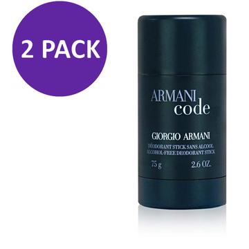 Armani Code Deodorant Stick 2.6 Oz / 75g for Men by Giorgio Armani (PACK 2)