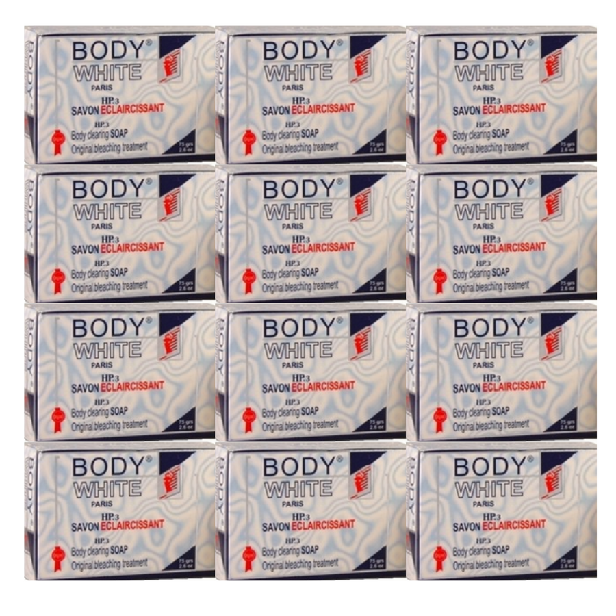 Body White PARIS Soap 75g Savon Bar (Pack of 12)