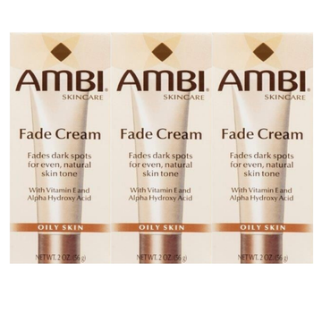 Ambi Fade Cream for Dark Spots, Oily Skin, 2 oz (Pack of 3)