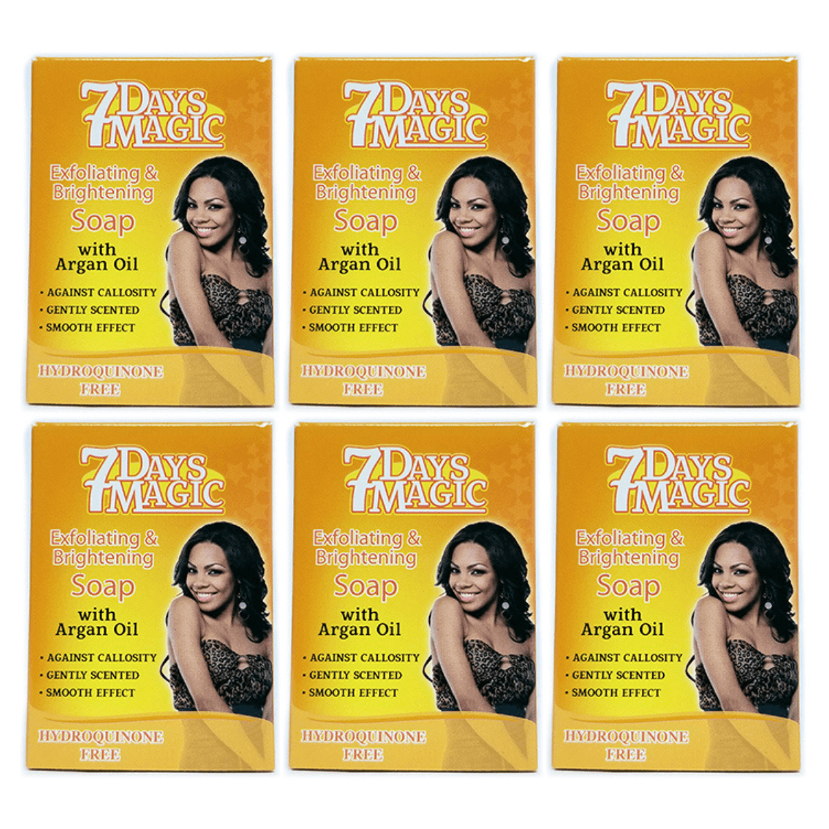 7 Days Magic Exfoliating & Brightening With Argan Oil Soap 200g Each (6 Pack)