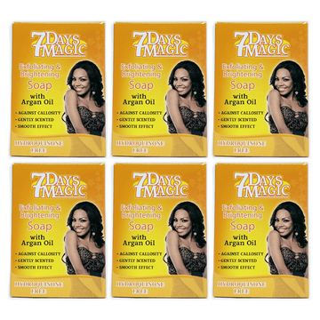 7 Days Magic Exfoliating & Brightening With Argan Oil Soap 200g Each (6 Pack)