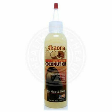 Akaona Coconut Oil 100% Pure Growth Promoter for Hair & Skin with Vitamin E 6oz