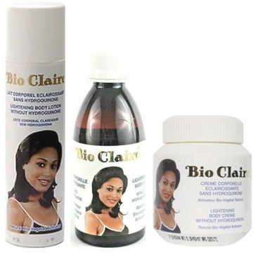 BIO CLAIRE LIGHTENING BODY LOTION 350ml + CREAM JAR 11.1oz + 6.6oz OIL