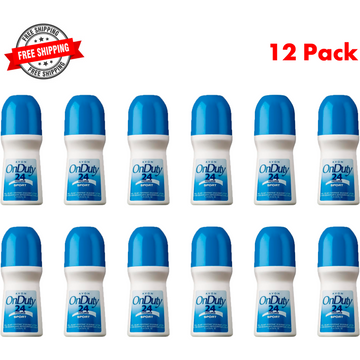Avon On Duty Sport 24 Hour Roll-on Antiperspirants Deodorant 2.6 fl oz {12 Pack}