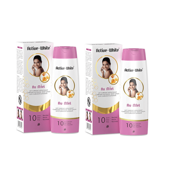 ACTIVE WHITE CLARIFYING SOFTENING BODY LOTION WITH HONEY LOT OF 2. 250.ML