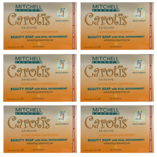 Carotis Beauty Soap W/ Dual Nourishment Active Carrot Concentrate 80g {6 PACK}