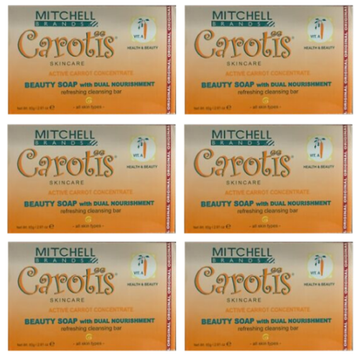 Carotis Beauty Soap W/ Dual Nourishment Active Carrot Concentrate 80g {6 PACK}