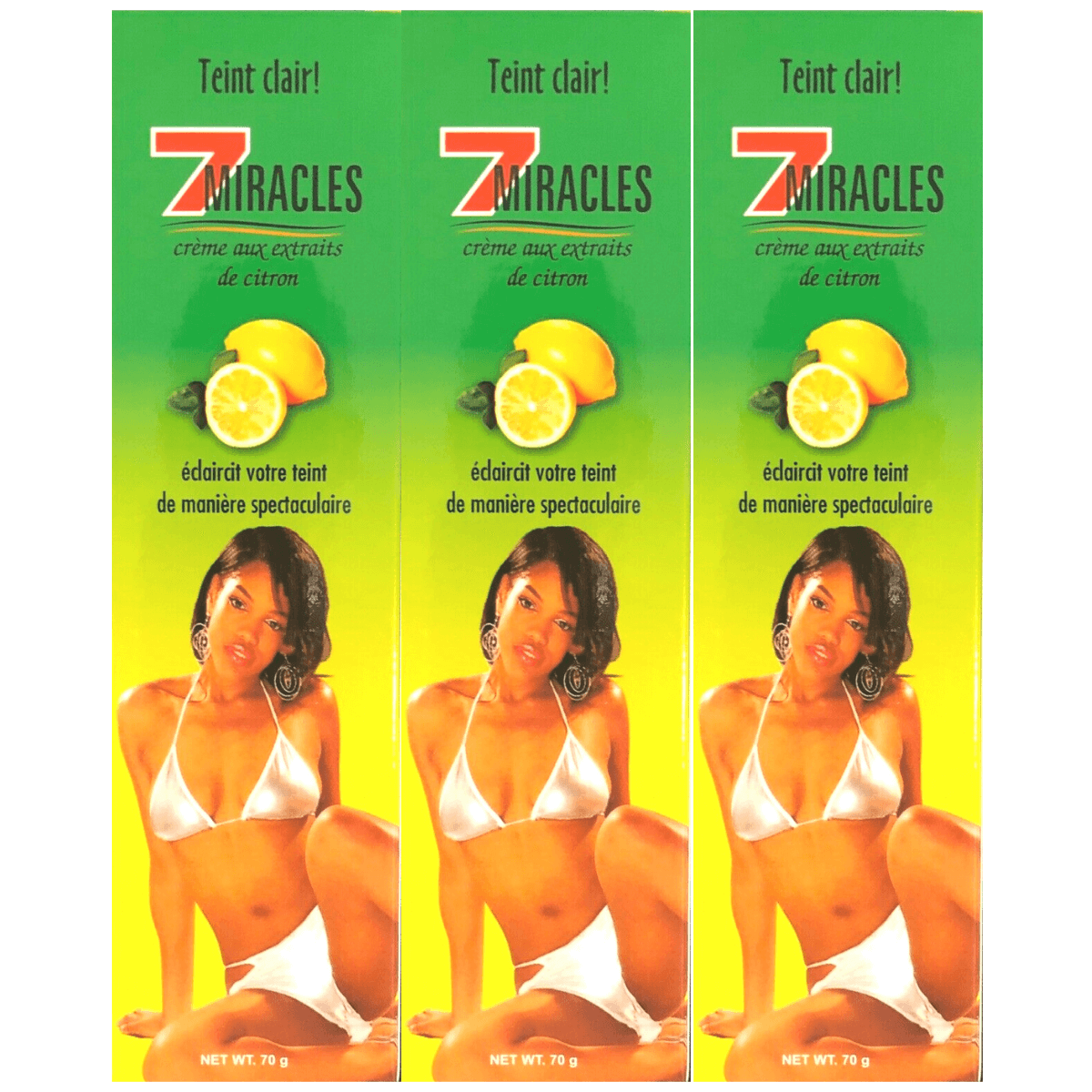 7 Miracles Lemon Cream 70g Eliminates Black Spots (3 Pack)